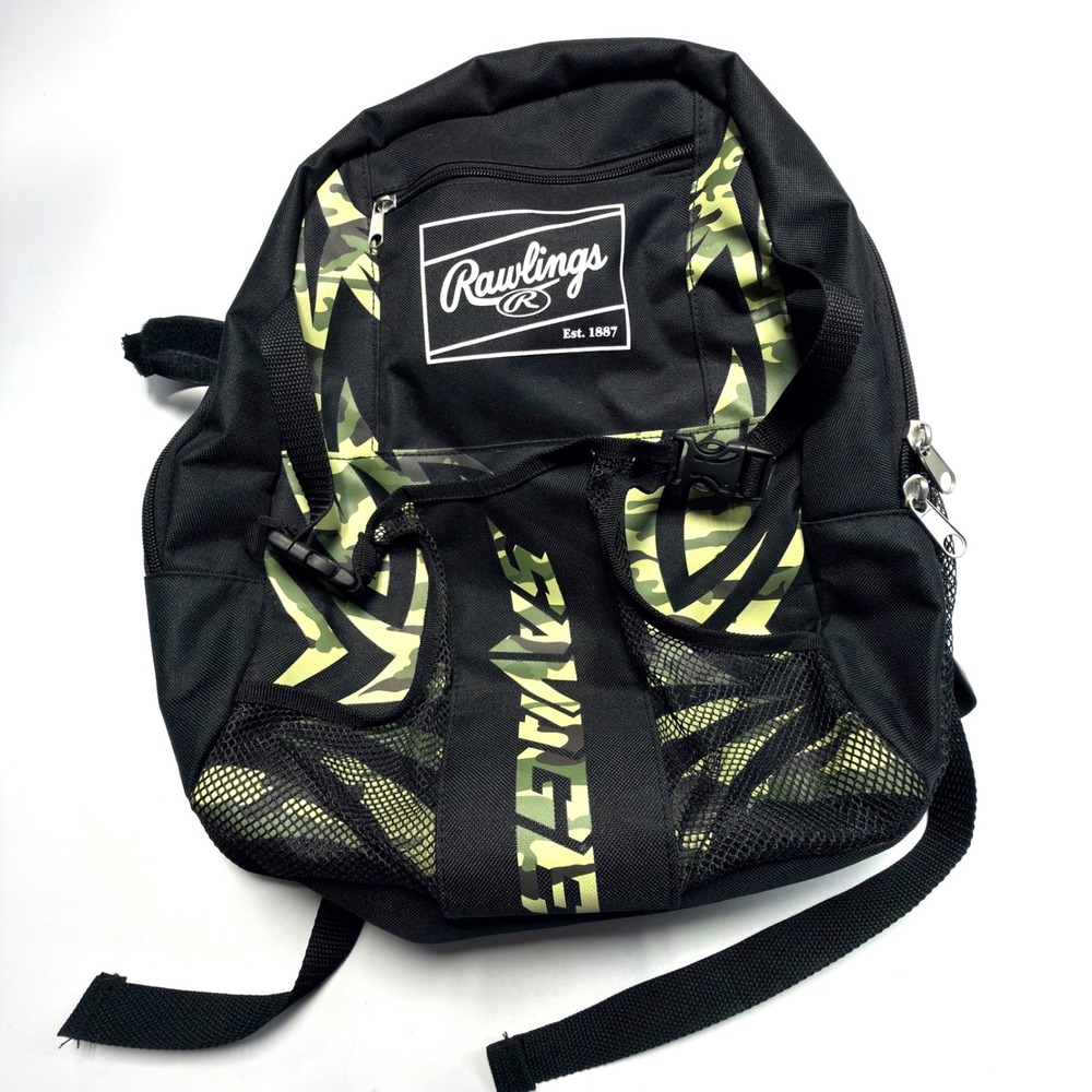 Rawlings Camo Baseball Softball Backpack Bat Bag Youth Equipment Backpack Savage